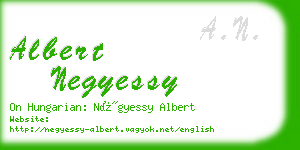 albert negyessy business card